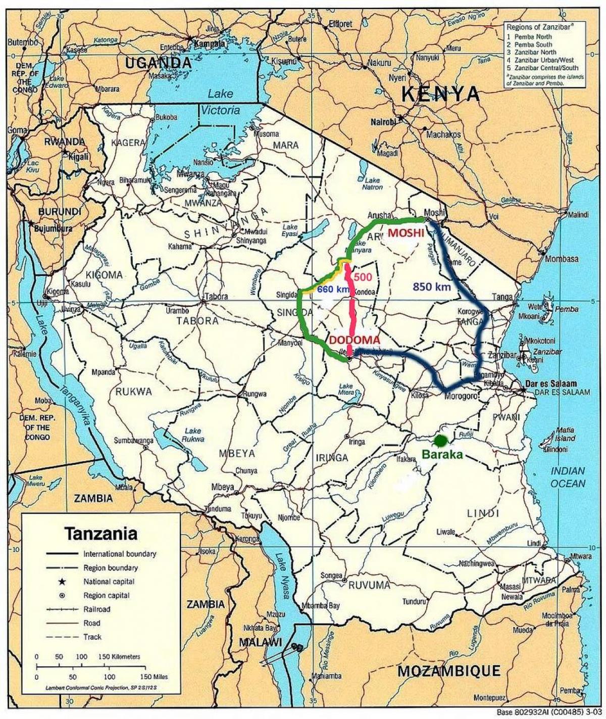 ტანზანიის საგზაო ქსელის რუკა