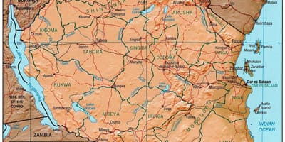 რუკა ტანზანიის აჩვენებს ისტორიული ძეგლები