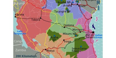 რუკა ტანზანიის ენა