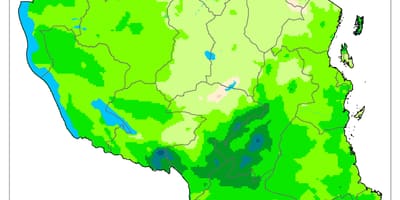 რუკა ტანზანიის კლიმატის